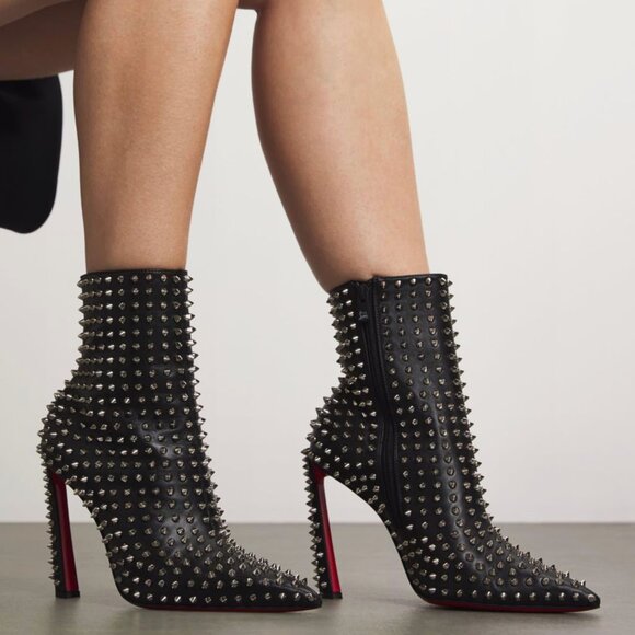 NEW 39.5 Christian Louboutin Condora Spiked Boots - Picture 4 of 13